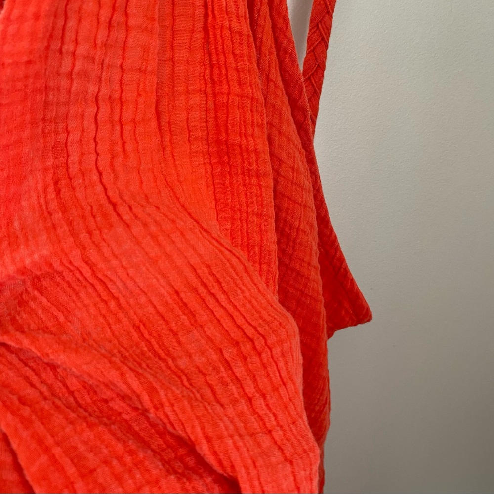 Anthropologie Braided Halter Mini Dress Orange Beach Pool Size Small Boho Summer - Picture 7 of 8